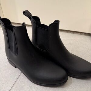 J.Crew Black Ankle Chelsea Rain Boots